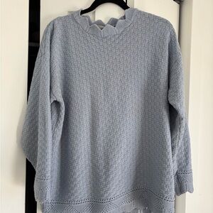 Vintage Light Blue Textured Knit Sweater
